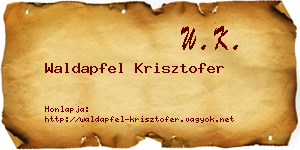 Waldapfel Krisztofer névjegykártya